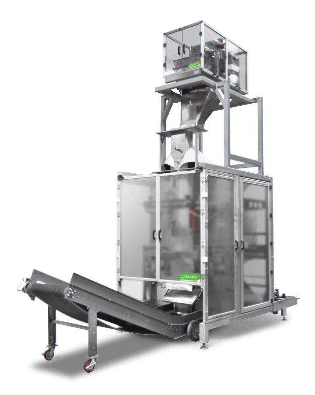 Cannabis bulk vacuum vertical filling machine system