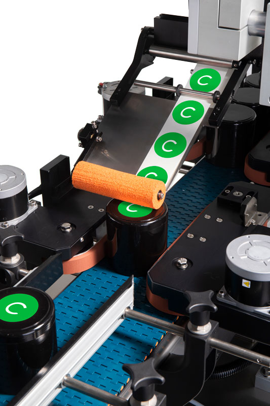 Cannabis top cap label machine