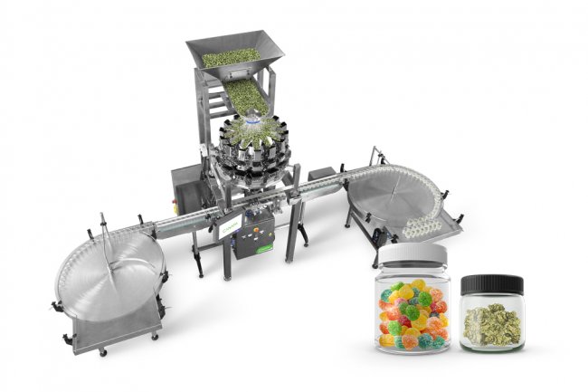 Cannabis container filling machine